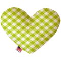 Mirage Pet Products Lime Green Plaid 6 in. Stuffing Free Heart Dog Toy 1155-SFTYHT6